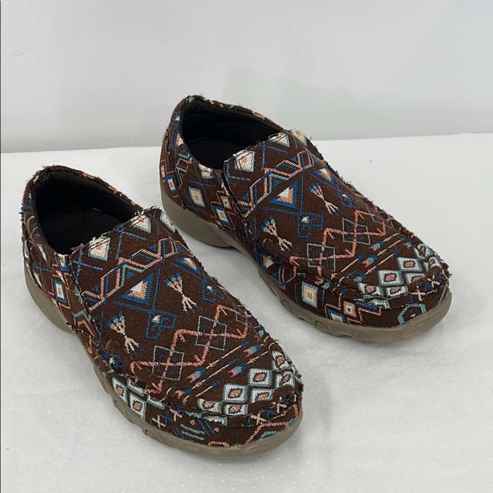 ROPER WOMENS SIZE 6 Brown Patterned Slip-On Shoes
